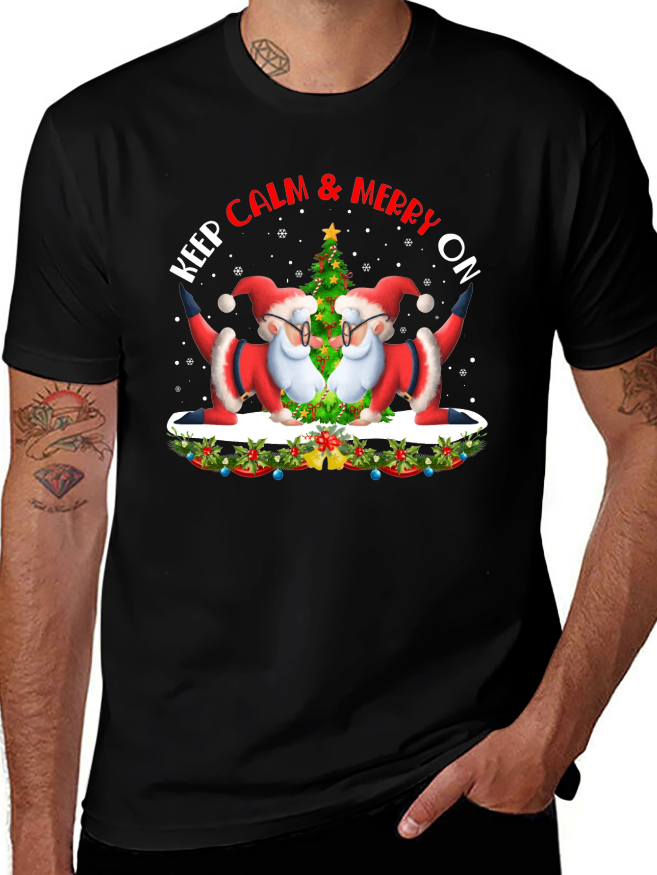 Keep Calm & Merry On Santa T-Shirt