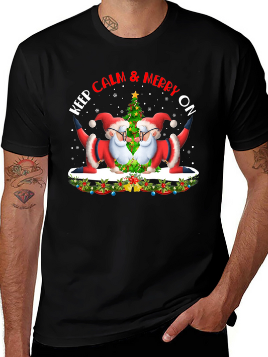 Keep Calm & Merry On Santa T-Shirt