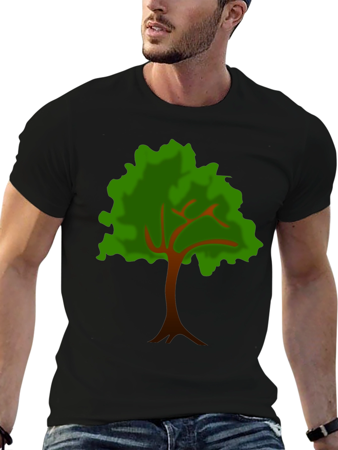 Nature Lover Tee: Tree Graphic Black T-Shirt