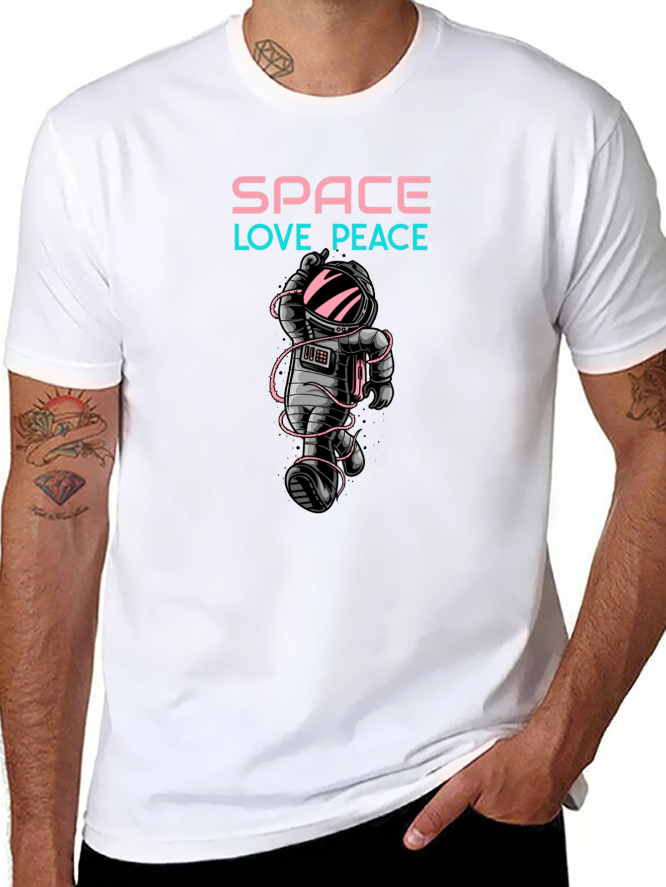 Space Love Peace Graphic T-Shirt