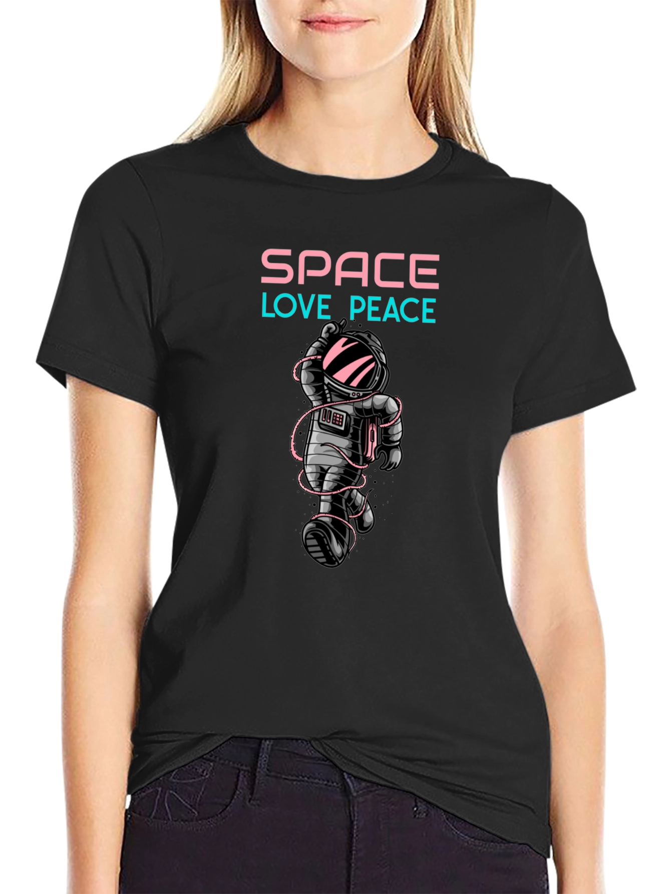 Space Love Peace Graphic T-Shirt
