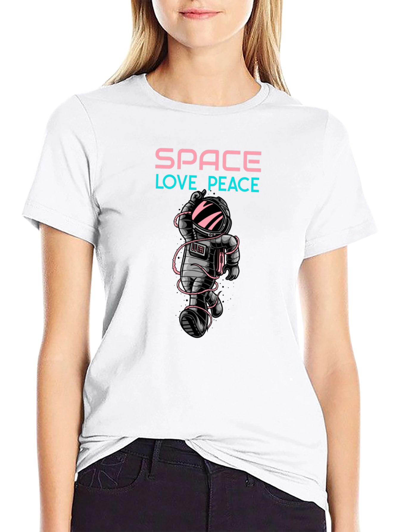 Space Love Peace Graphic T-Shirt