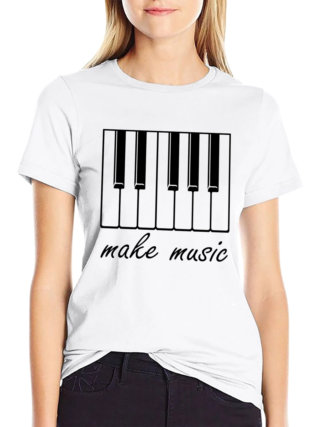 Make Music Piano Keys Black T-Shirt