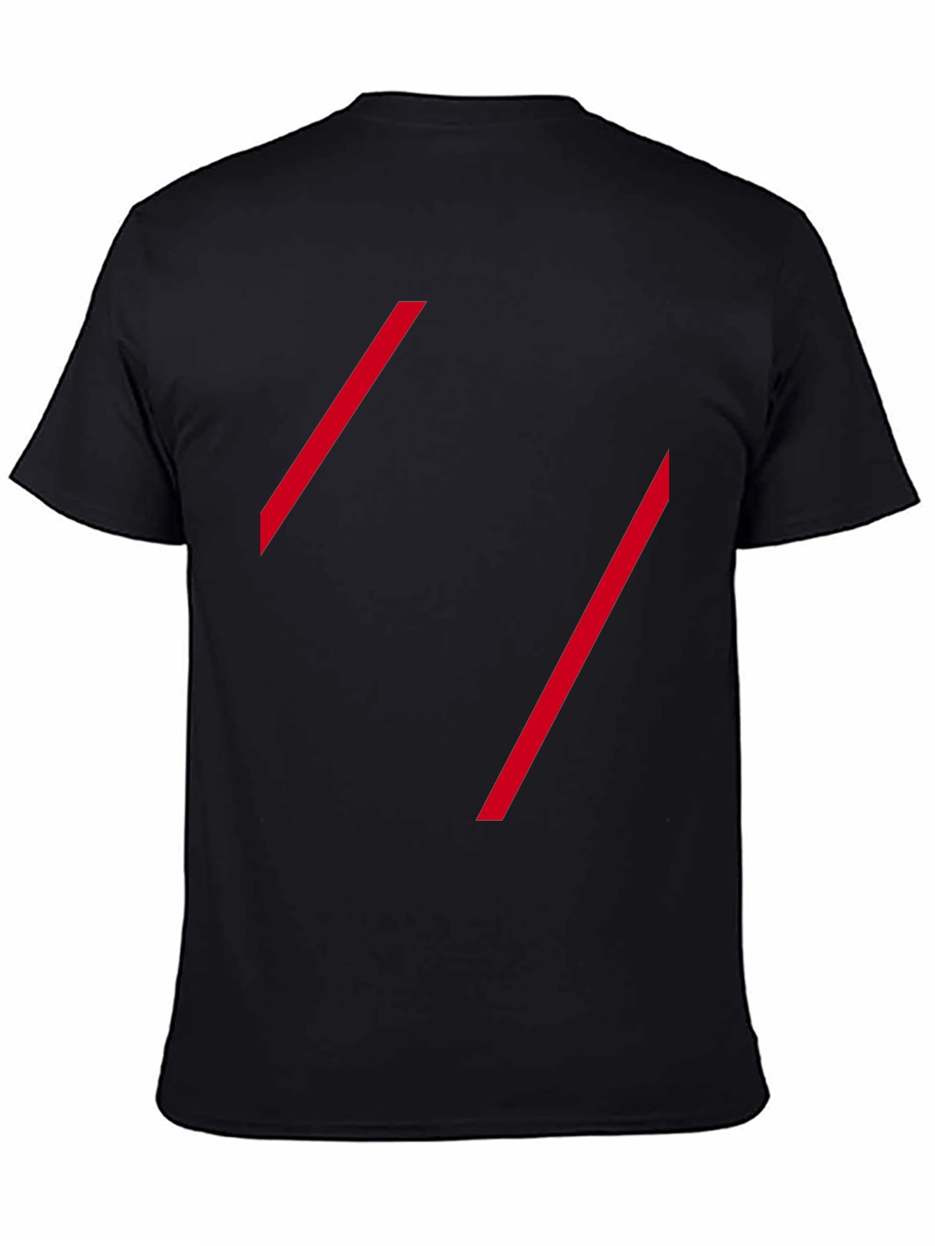 Modern Black Tee with Red Diagonal Lines