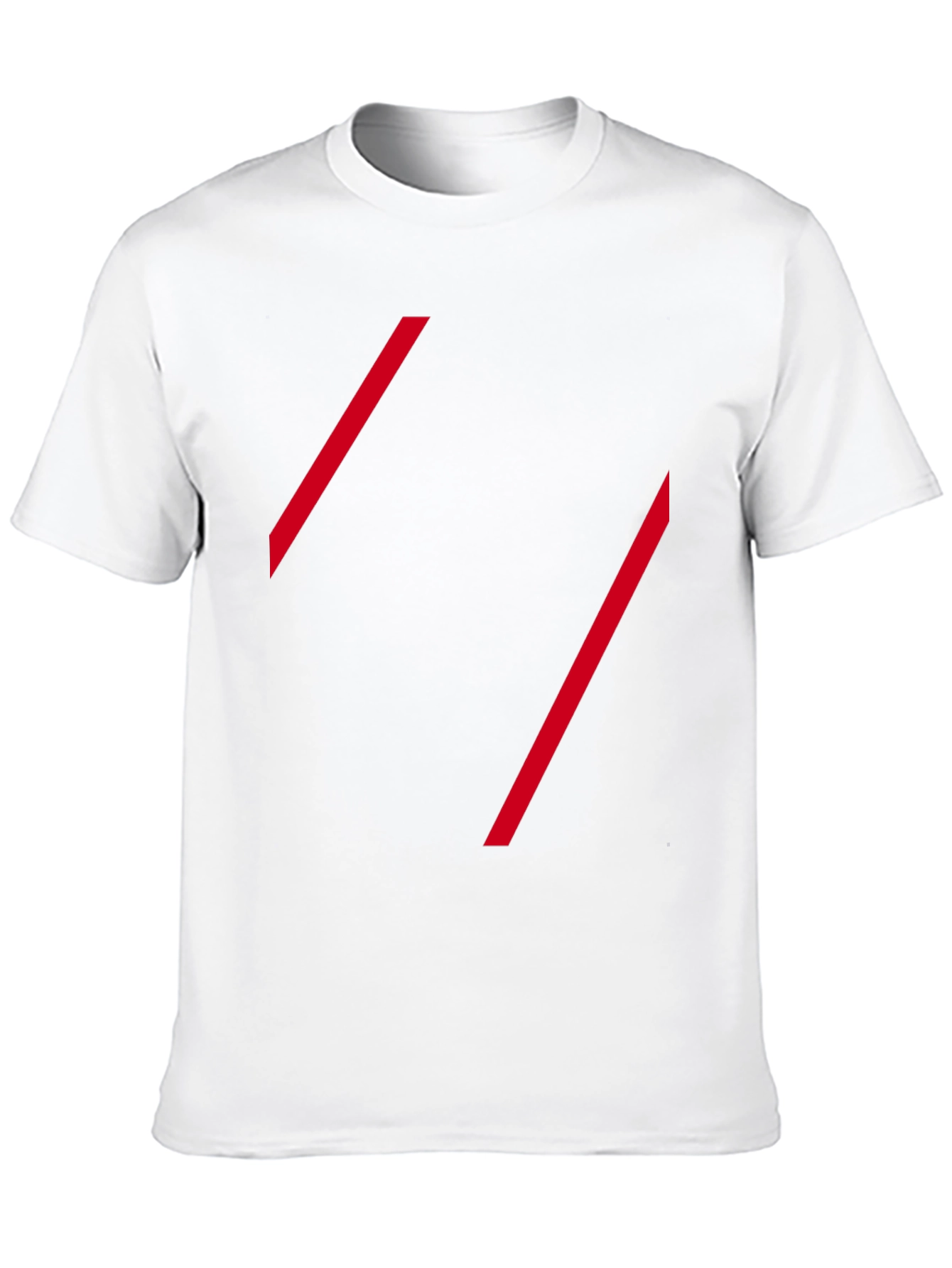 Modern Black Tee with Red Diagonal Lines