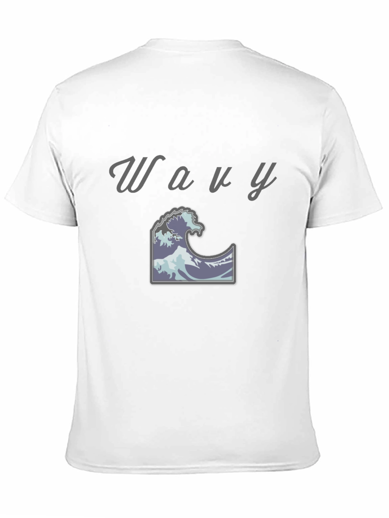 Wavy Wave Design Black T-Shirt