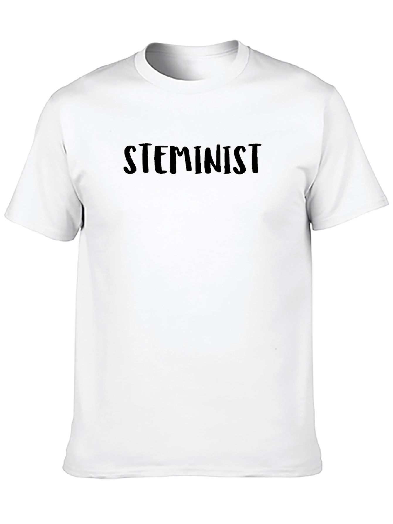 Steminist Black Tee - Science Feminist Statement Shirt