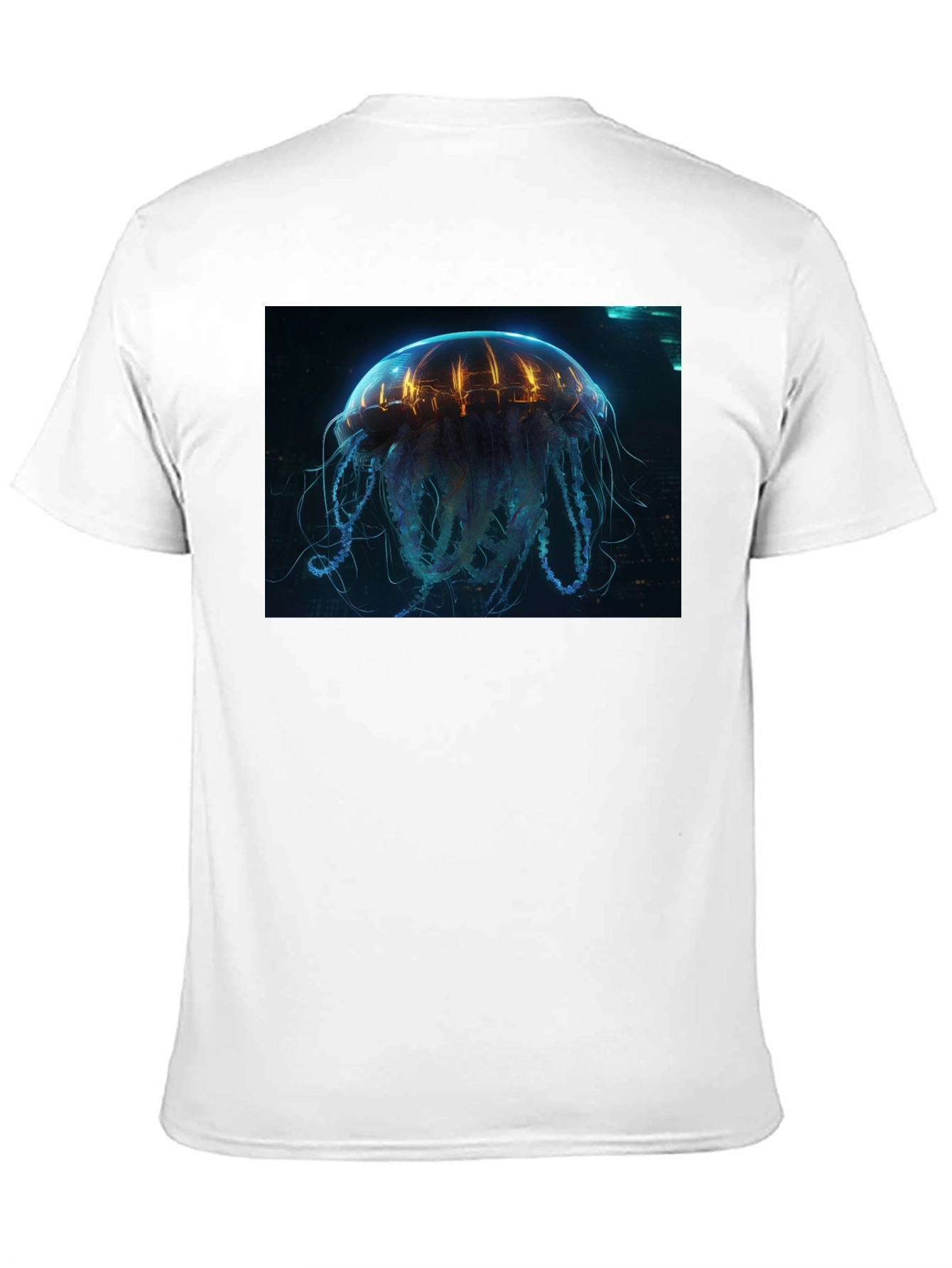 Cyberpunk Jellyfish Graphic Tee - Black Cotton