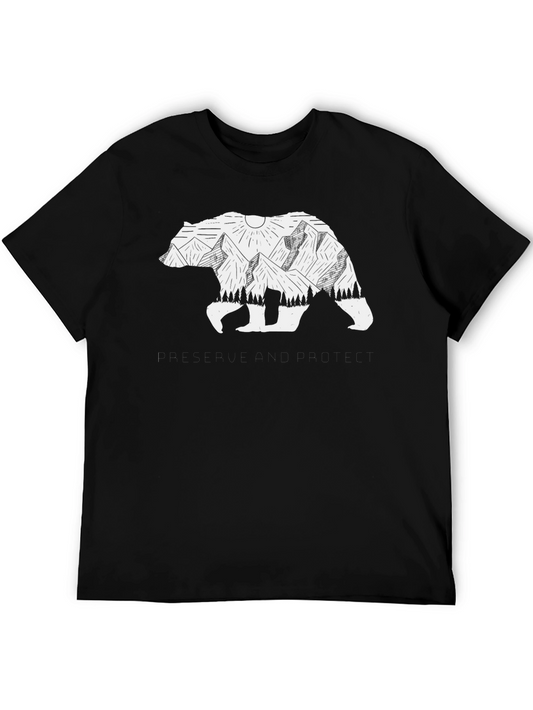 Mountain Bear Graphic T-Shirt - Nature Lover Tee