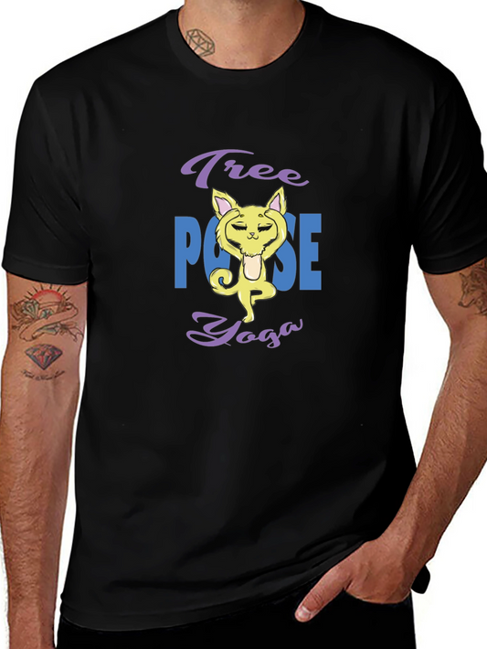 Yoga Cat T-Shirt: Tree Pose Design