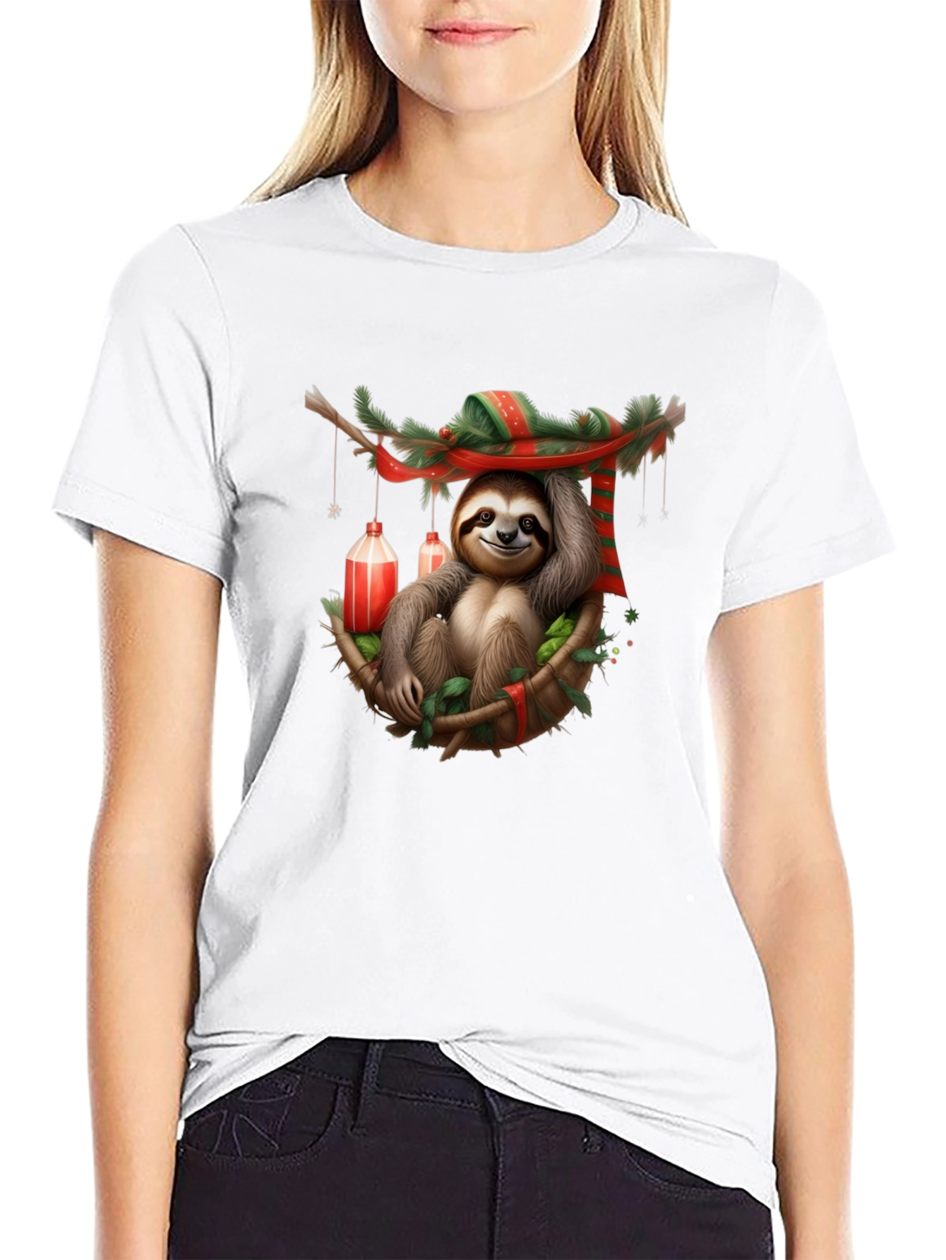 Festive Sloth T-Shirt - Holiday Style