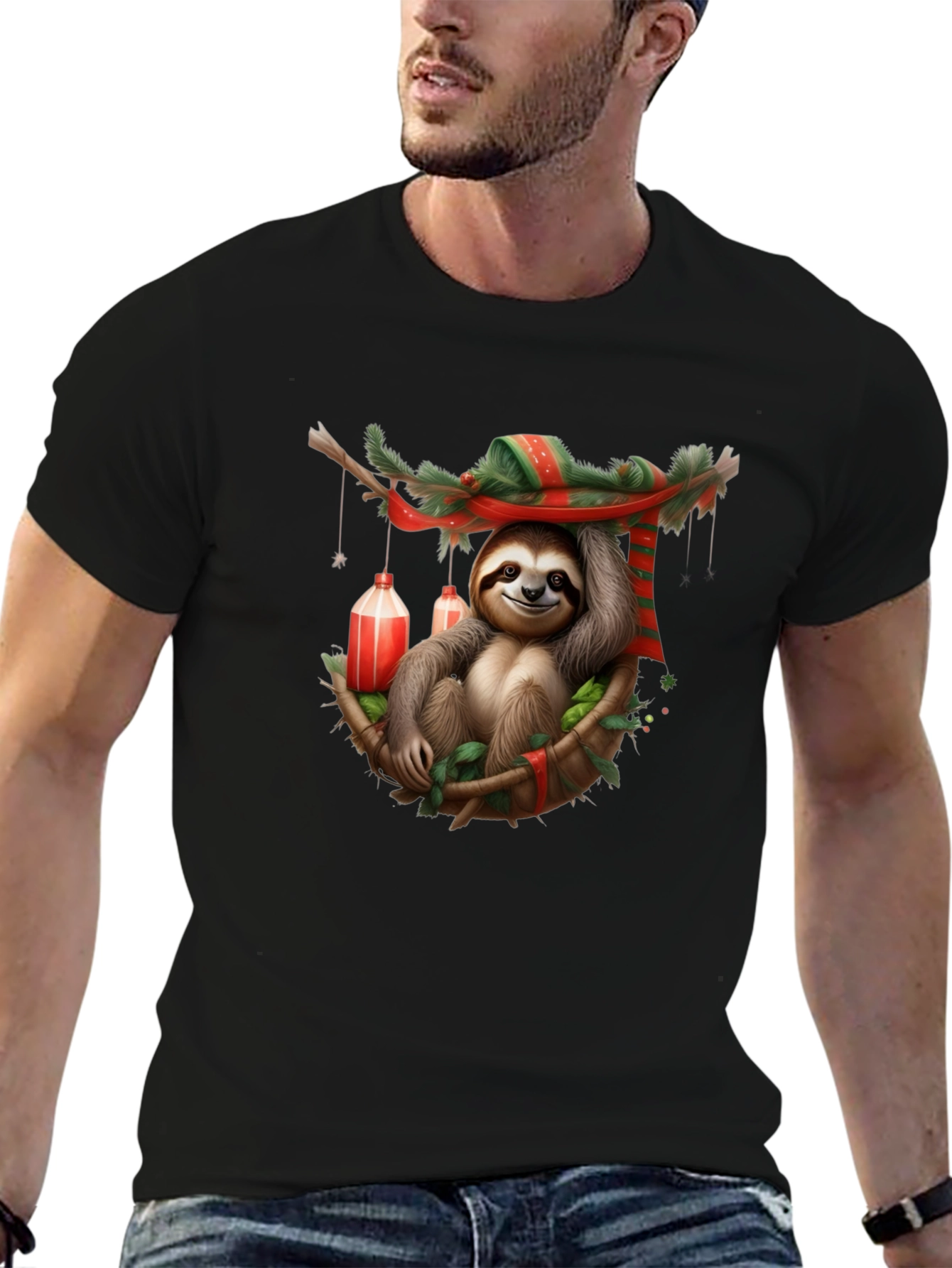 Festive Sloth T-Shirt - Holiday Style