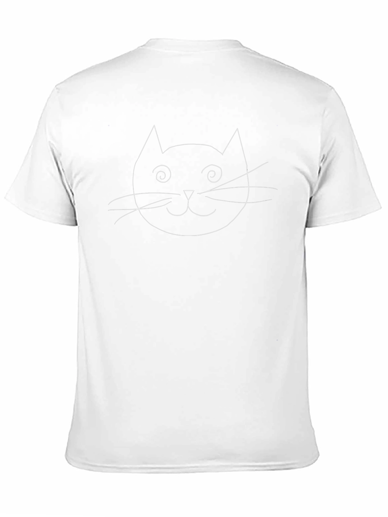 Funny Cat Face Graphic Tee - Black Cotton T-Shirt
