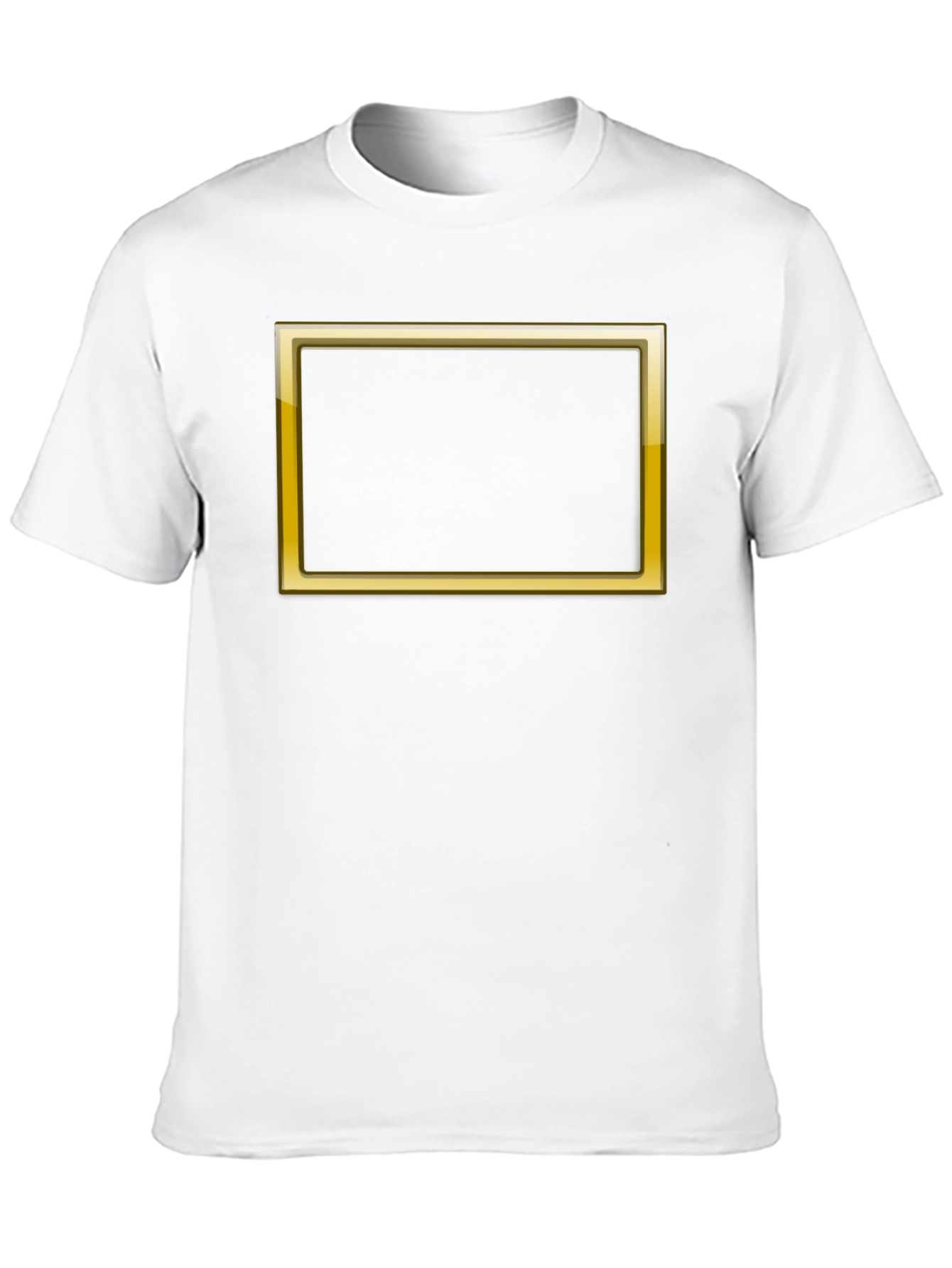 Black Graphic Tee with Gold Border Design