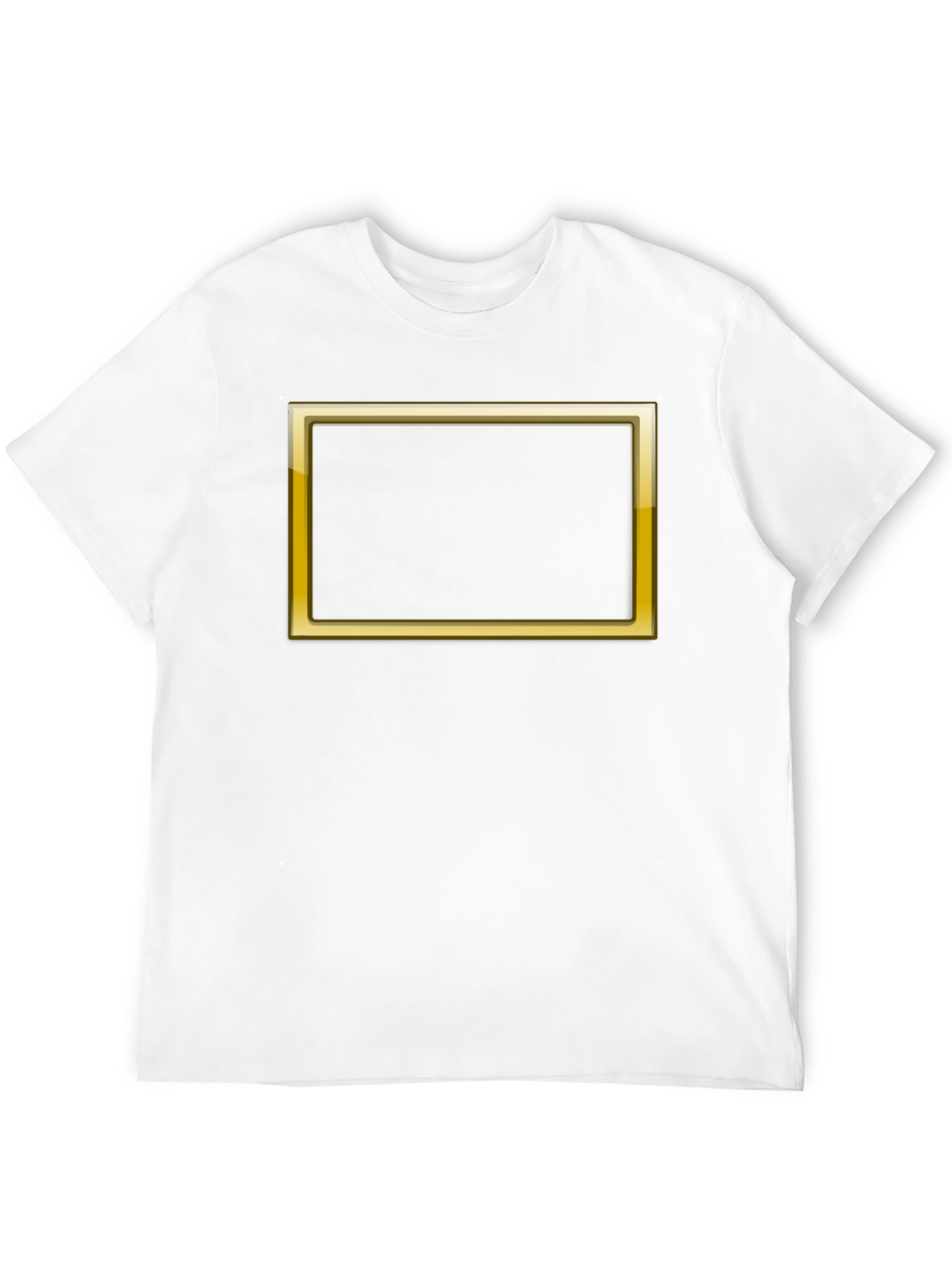 Black Graphic Tee with Gold Border Design
