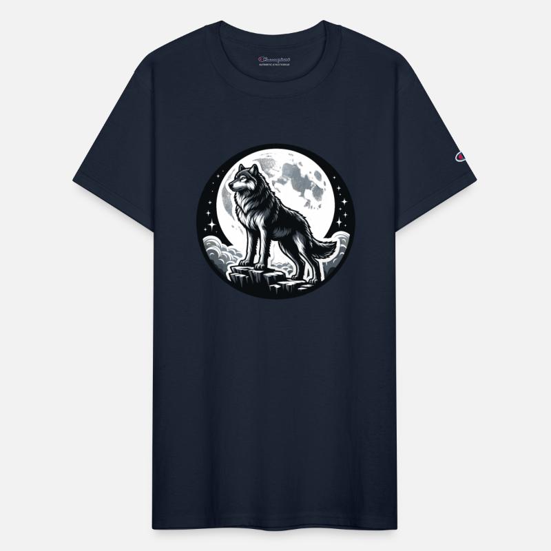 Majestic Moonlit Wolf Illustration