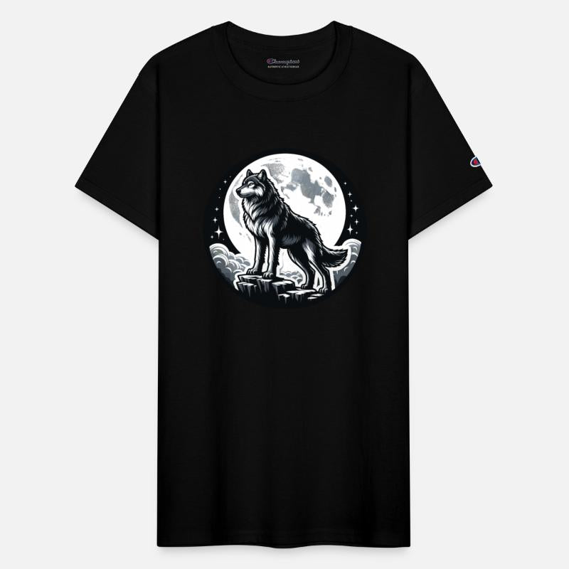 Majestic Moonlit Wolf Illustration