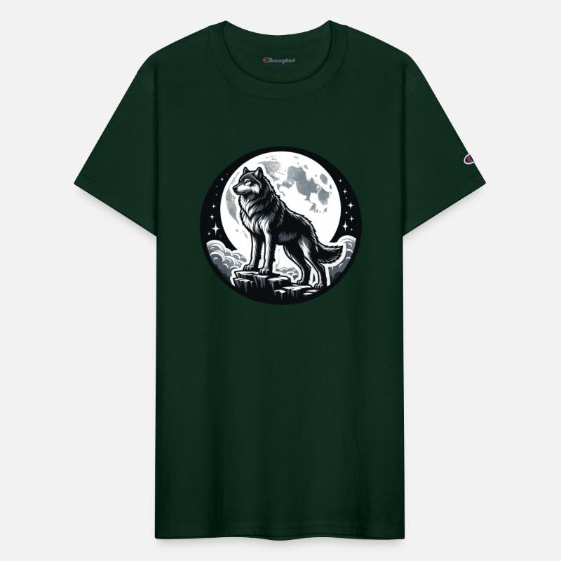 Majestic Moonlit Wolf Illustration