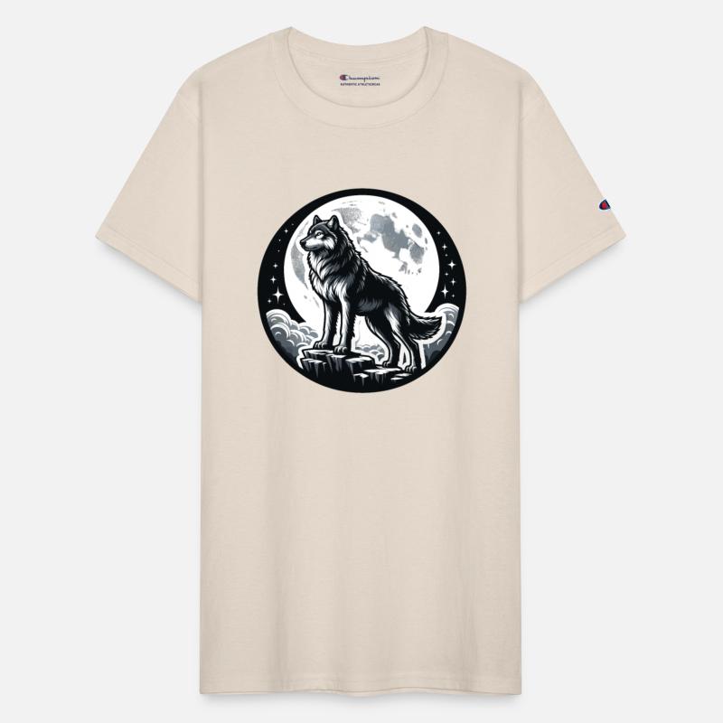 Majestic Moonlit Wolf Illustration