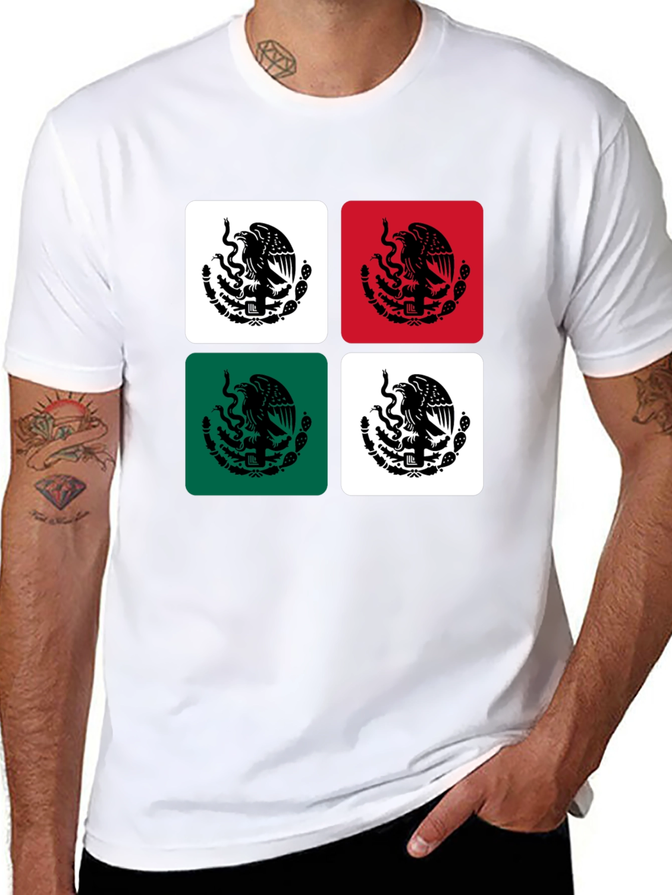 Mexican Flag Emblem Graphic Tee