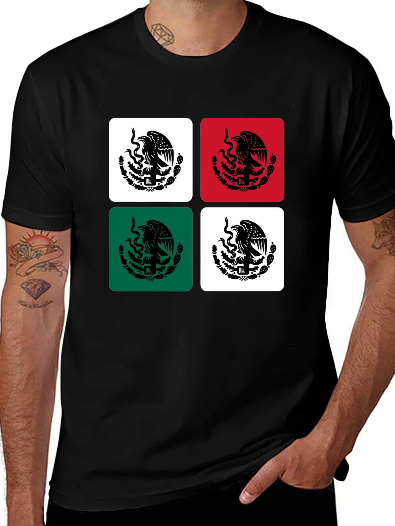 Mexican Flag Emblem Graphic Tee