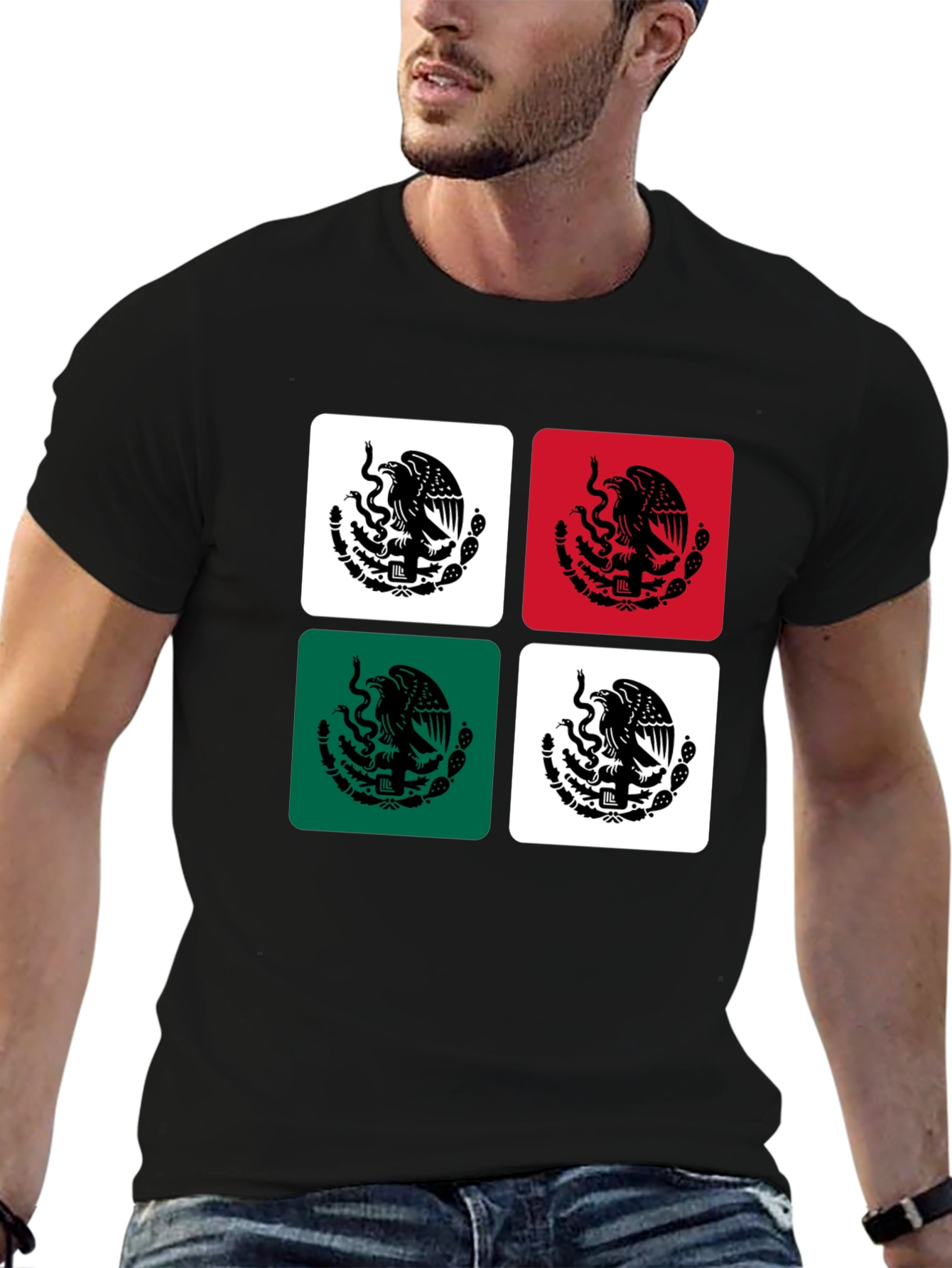 Mexican Flag Emblem Graphic Tee