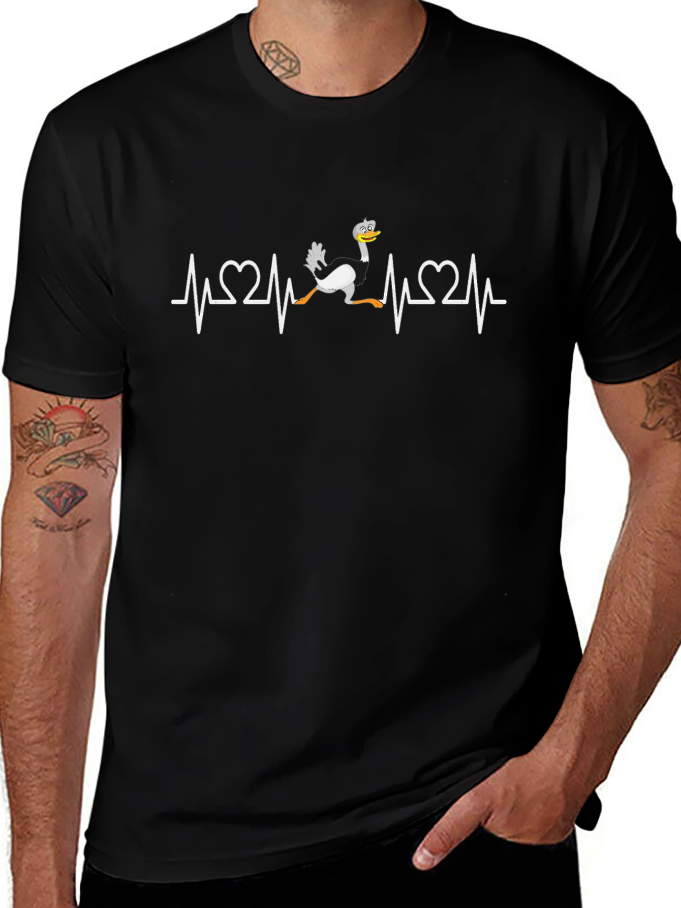 Ostrich Heartbeat T-Shirt - Funny Graphic Tee