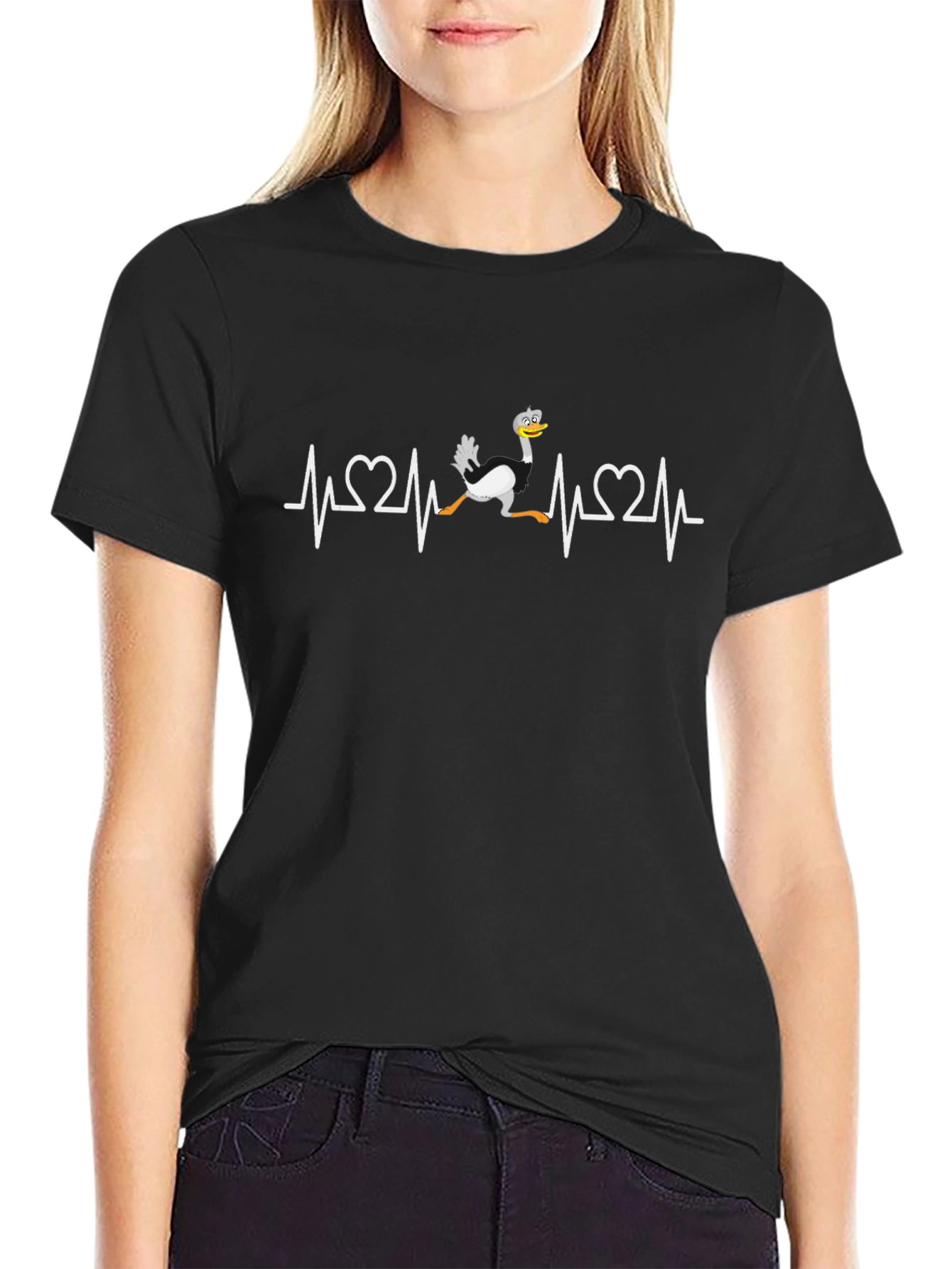 Ostrich Heartbeat T-Shirt - Funny Graphic Tee