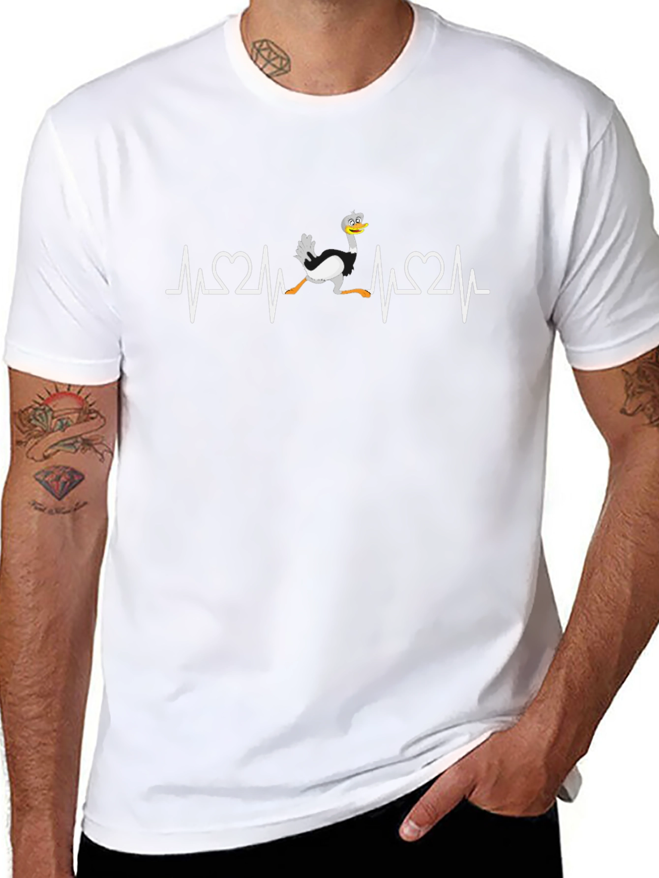 Ostrich Heartbeat T-Shirt - Funny Graphic Tee
