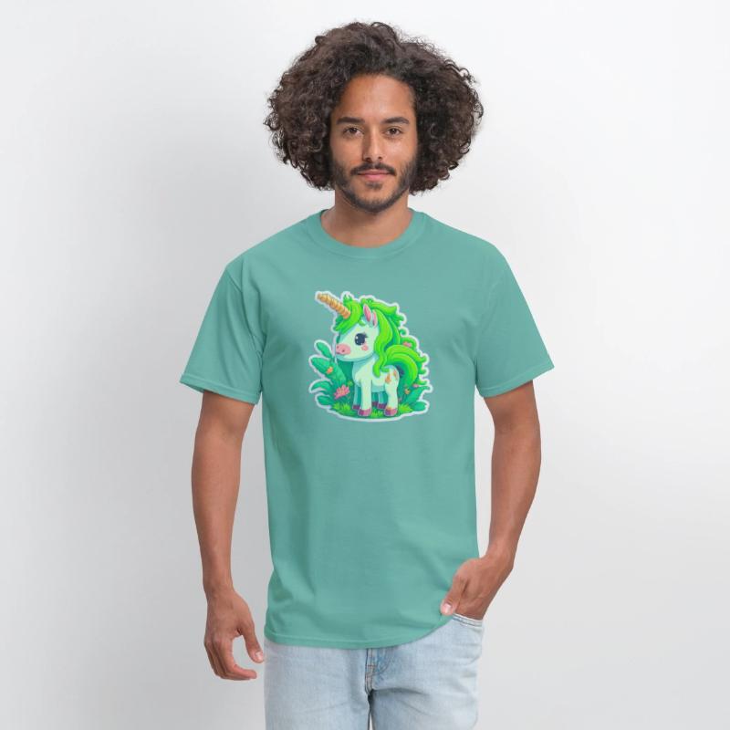 Meadow of the Graceful and Mystical Green Unicorn