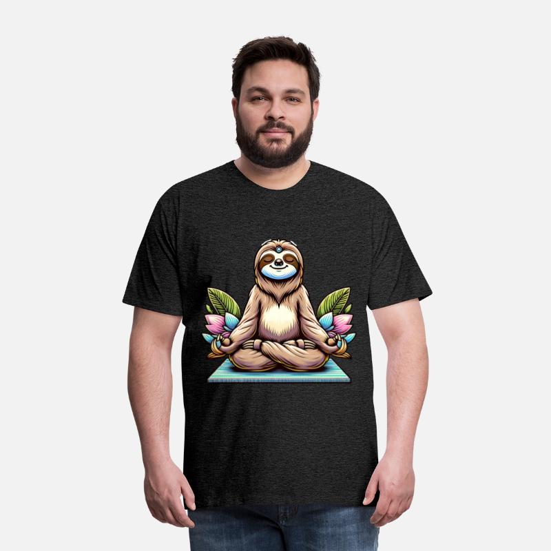 Meditative Sloth with Lotus Flowers Tranquility