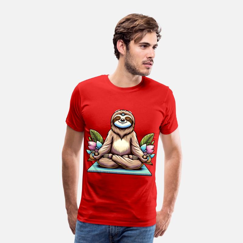 Meditative Sloth with Lotus Flowers Tranquility