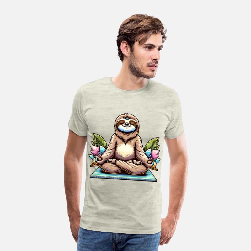 Meditative Sloth with Lotus Flowers Tranquility