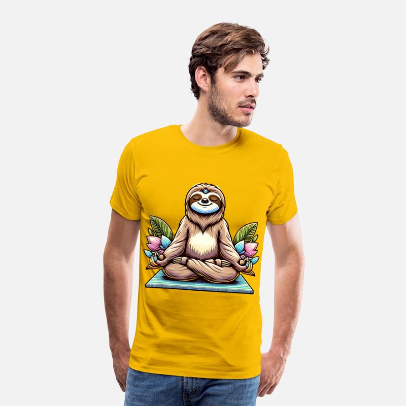 Meditative Sloth with Lotus Flowers Tranquility