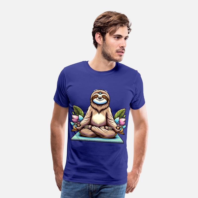 Meditative Sloth with Lotus Flowers Tranquility