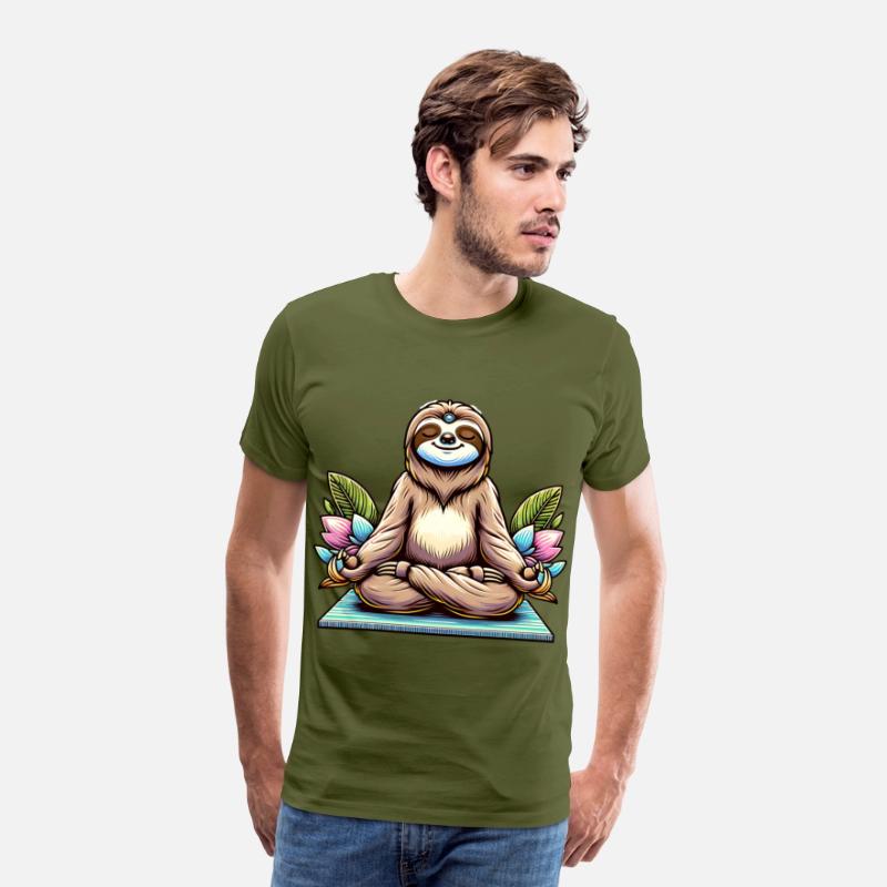 Meditative Sloth with Lotus Flowers Tranquility
