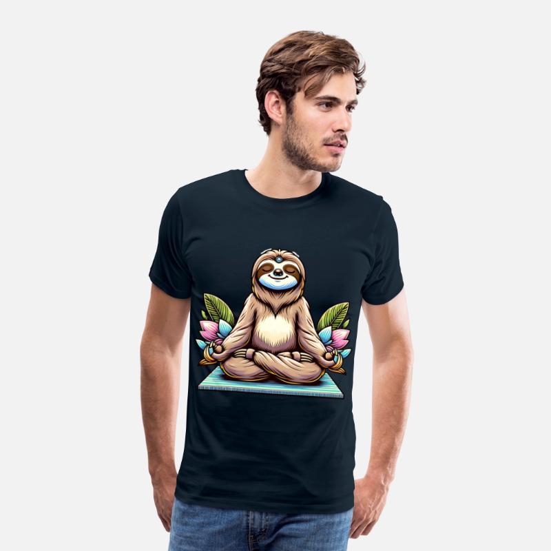 Meditative Sloth with Lotus Flowers Tranquility