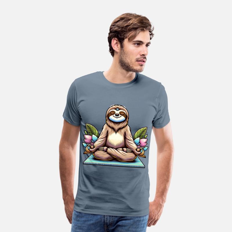 Meditative Sloth with Lotus Flowers Tranquility