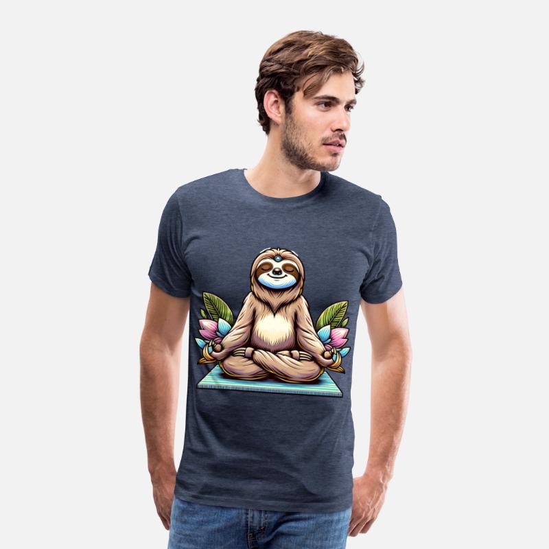Meditative Sloth with Lotus Flowers Tranquility