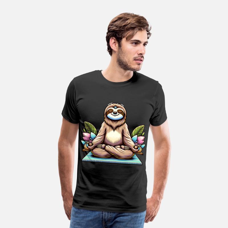 Meditative Sloth with Lotus Flowers Tranquility