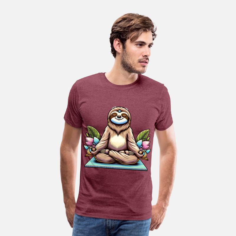 Meditative Sloth with Lotus Flowers Tranquility