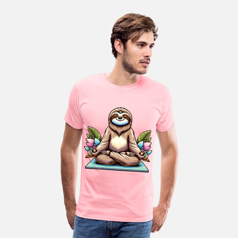 Meditative Sloth with Lotus Flowers Tranquility