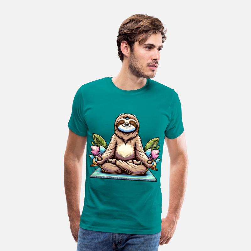 Meditative Sloth with Lotus Flowers Tranquility