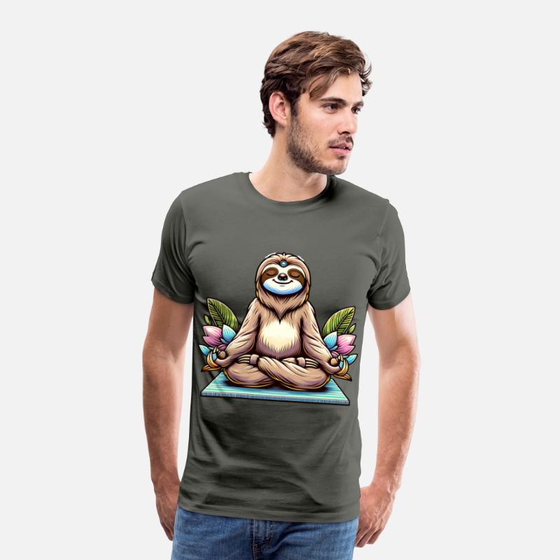 Meditative Sloth with Lotus Flowers Tranquility