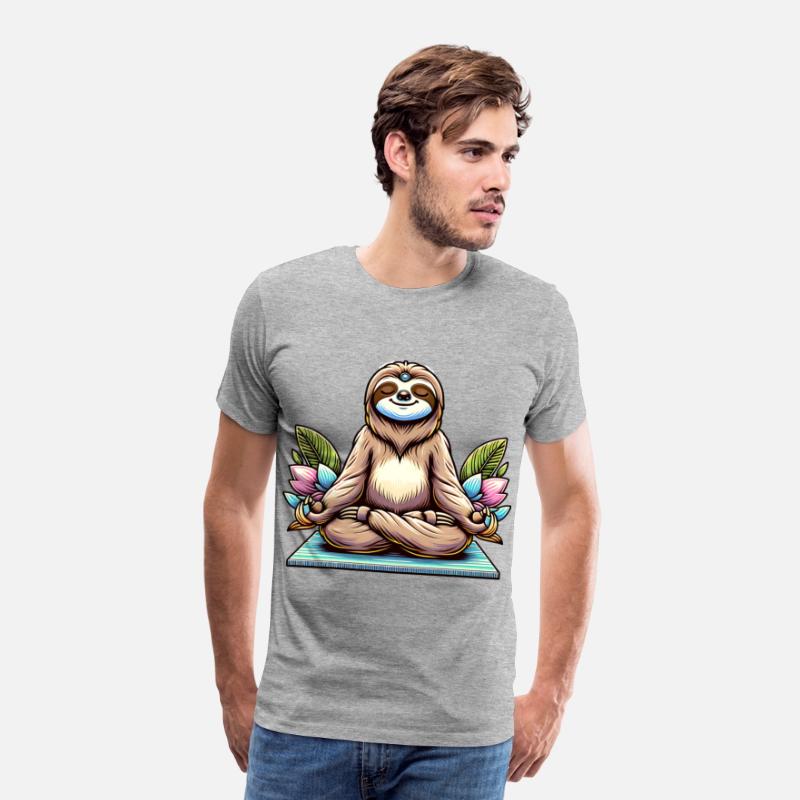 Meditative Sloth with Lotus Flowers Tranquility