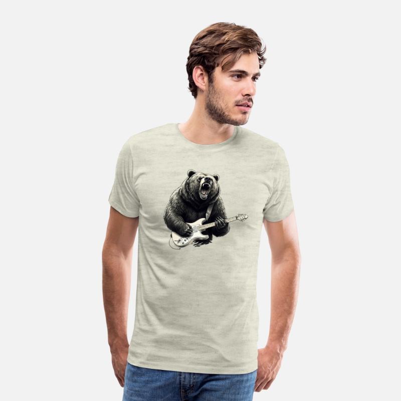 Mens Rock and Roll Bear Electric Guitar Music Band
