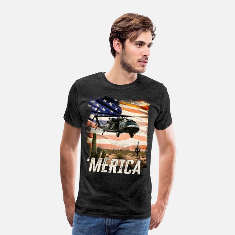 Merica Black Hawk Proud Army Navy Soldier Veteran