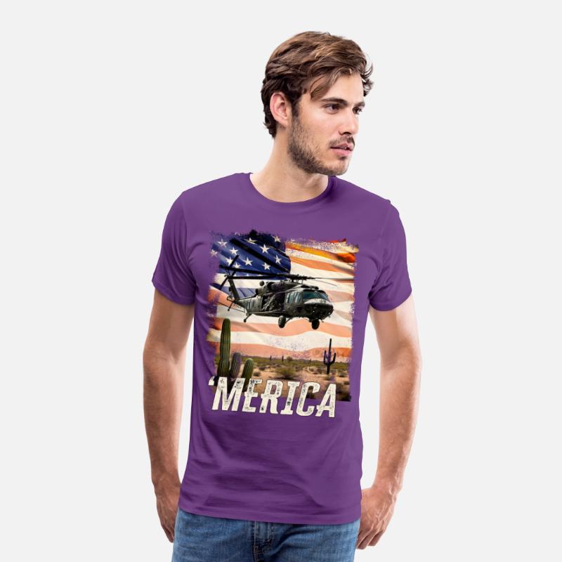 Merica Black Hawk Proud Army Navy Soldier Veteran
