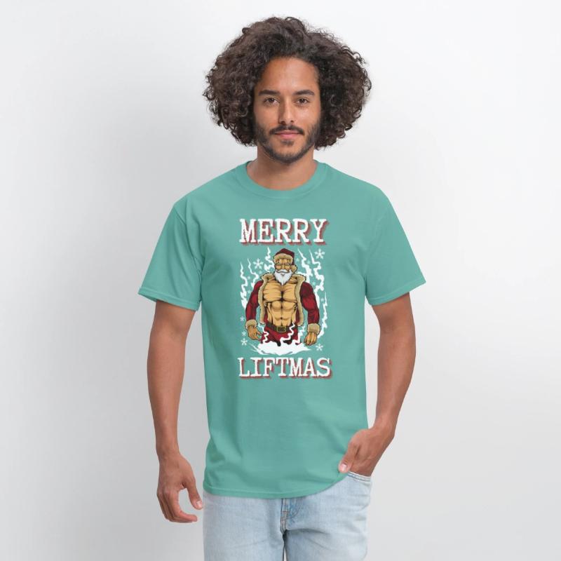 Merry Liftmas Muscular Gym Santa Claus Xmas