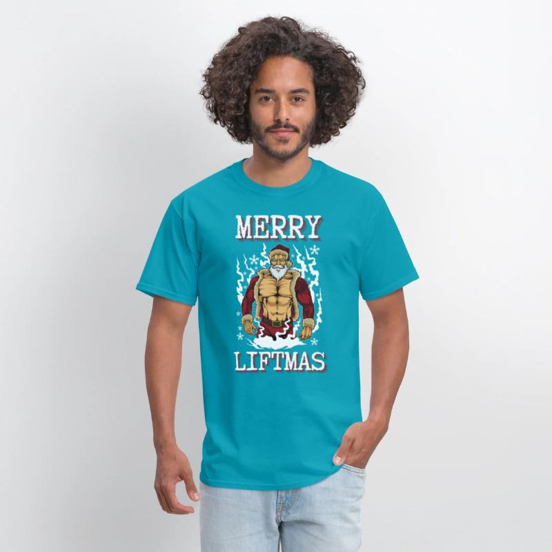 Merry Liftmas Muscular Gym Santa Claus Xmas